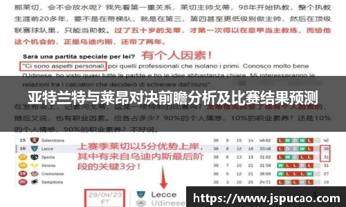 亚特兰特与莱昂对决前瞻分析及比赛结果预测